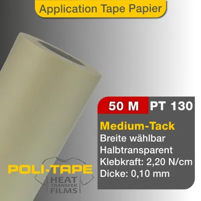 Produktbild von POLI-TAPE PT 130 Application Tape / Übertragungspapier / Transferpapier für Plotterfolie / Vinylfolie, mittlere Klebkraft - 61cm x 50m