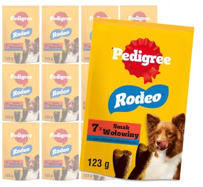 Produktbild von Pedigree Rodeo Rinderfeder 12x123g Hundesnack