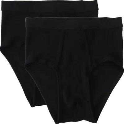 Produktbild von HERMKO 3248 2er Pack Herren Slip aus 100% Baumwolle mit Eingriff Doppelripp, Größe:D 7 = EU XL, Farbe:schwarz