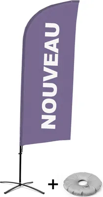 Produktbild von Showdown Displays Beachflag - Komplett-Set - Neu - Französisch - Lila - Kreuzständer - Alu