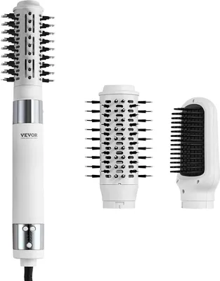 Zdjęcie produktu dla Suszarka do włosów VEVOR, jonowa szczotka do suszenia włosów, 110 000 obrotów na minutę Airstyler z owalną i łopatkową szczotką, 4 temperatury i 3 prędkości suszenia, szczotka do stylizacji włosów