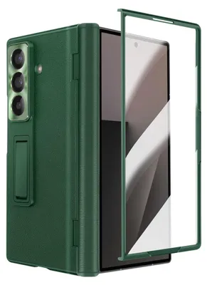 Produktbild von Avizar, Rundumhülle Galaxy Z Fold7 mit Glas-Vorderseite und Ständer, Grün