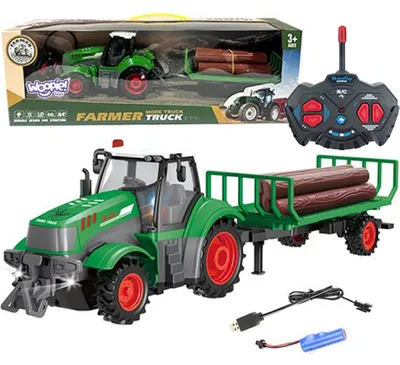 Image de Tracteur radiocommandé Woopie avec remorque - Échelle 1:24