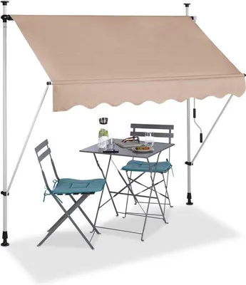Produktbild von Famanu Klem-Zonenschutzschirm - Höhenverstellbar, ohne Bohren, UV-beständig - 200 cm breit