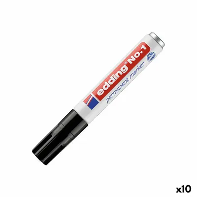 Immagine prodotto di 10x Edding 1-001 No.1 pennarello permanente ricaricabile da 1 a 5 mm nero
