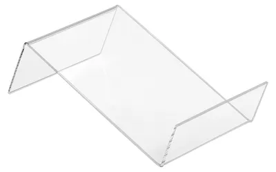 Produktbild von DIN A6 Buchstütze Flach aus Acrylglas - Zeigis® / Buchständer / Warenstütze / Warenträger / Warenpräsentation / Produktpräsentation