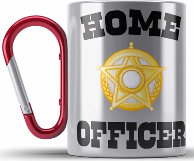 Produktbild von Trendation - Home Office Geschenk Edelstahl Tasse Karabiner Karabiner Edelstahl Tasse Karabiner Edelstahl Homeoffice Zubehör Gadget Geschenke Männer Frauen Lustig Home Officer (Rot)