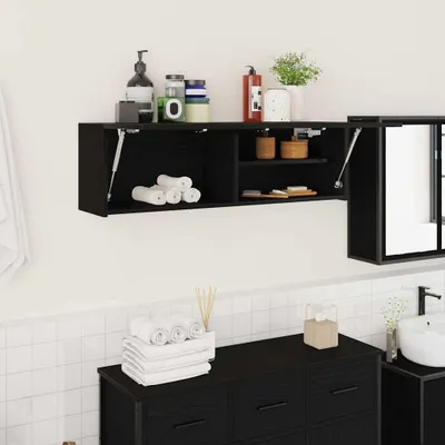 Produktbild von Bad-Wandschrank Schwarz 100x25x30 cm Holzwerkstoff