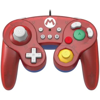 Zdjęcie produktu dla Hori Battle Pad (Mario), Gamepad, Nintendo Switch, D-pad, Przewodowa, USB, Niebieski, Czerwony, Półprzezroczysty