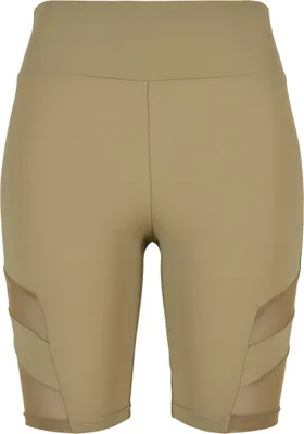 Produktbild von Urban Classics TB4354 | Ladies High Waist Tech Mesh Cycle Shorts Radlerhose - Farbe: Khaki - Größe: 3XL
