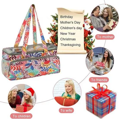 Produktbild von Famanu Stricktasche Praktisch und Stilvoll - Waldmuster
