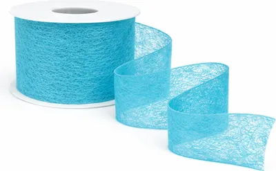 Produktbild von Vlies-Dekoband Schwarz 6 cm x 20 m – Leicht transparentes Dekoband auf Rolle – Vliesband für Floristik, Tischdeko, Geschenke & Bastelarbeiten türkis