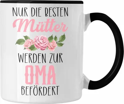 Produktbild von Trendation - Du Wirst Oma 2023 Tasse Geschenk Schwangerschaft Verkünden Überraschung Geschenkidee Schwangerschaftsverkündung (Schwarz)