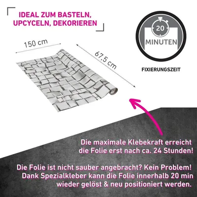 Produktbild von Klebefolie Mosaic grau - 67,5x150cm