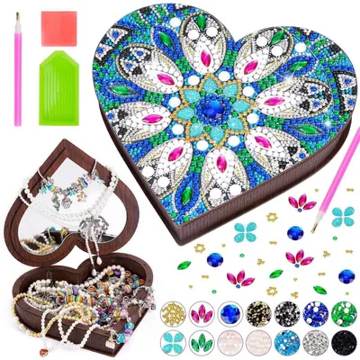 Immagine prodotto di Kit per creare gioielli con tecnica Diamond Painting, scatola blu, adatto a bambini dai 6 anni in su