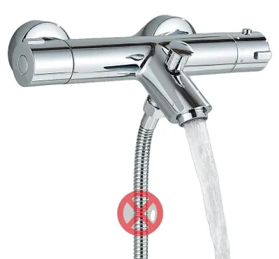 Imagen del producto de Mezclador de ducha termostático, de doble mando, diseño clásico, válvula de cromo