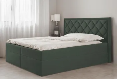 Produktbild von Bett, Boxspringbett DORMI, mit T25 Topper, Federkern, Doppelbett, Stauraum, 180x200 cm, (Grün - Itaka 10)