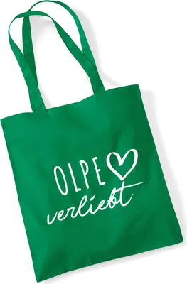 Produktbild von Huuraa Jutebeutel Olpe verliebt 10 Liter Kelly Green Baumwolle Tasche Geschenkidee