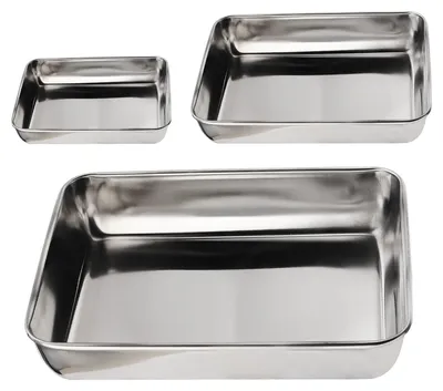 3er-Set Backbleche, Edelstahl, antihaftbeschichtet, 26–36 cm