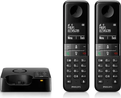 Obrázek produktu pro Philips D4752B, DECT telefon, Bezdrátové sluchátko, Hlasitý odposlech, 50 pol., Identifikace volajícího, Černá