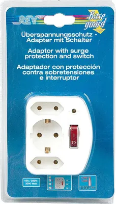 Produktbild von REV 3-fach Adapter mit Schalter und Überspannungsschutz weiß