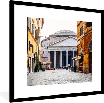 Produktbild von MuchoWow® Gerahmtes Poster Italien - Rom - Bauwerke 40x40 cm - Poster mit Schwarzem Bilderrahmen Wandposter Rahmen Foto Bilder - Poster - Plakat im Rahmen