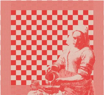 Produktbild von Ddddd Geschirrtuch Milchmädchen 60 x 65 rot | 6 Stück
