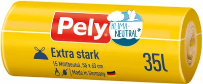 Immagine prodotto di Sacco a coulisse Pely clima neutro extra forte 35 litri 15 pezzi