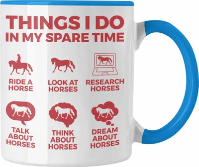 Produktbild von Trendation - Pferde Tasse Lustig Reiterin Geschenk Pferde Geschenke Mädchen Pferdeliebhaber (Blau)