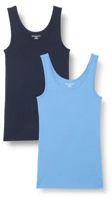 Immagine prodotto di Canottiera da donna Essentials, vestibilità aderente, confezione da 2, blu/blu navy, taglia XXL