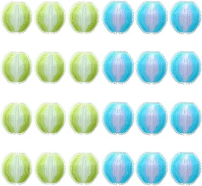 Image de 24 boules réutilisables pour éliminer les poils d'animaux - Boules de lavage sans peluches pour machine à laver