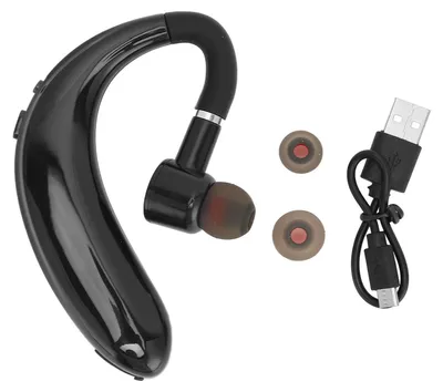 Zdjęcie produktu dla Słuchawka douszna z zaczepem na ucho, bezprzewodowa, Bluetooth, jedno słuchawka, redukcja szumów, zestaw głośnomówiący z mikrofonem, idealna do ćwiczeń, kolor czarny