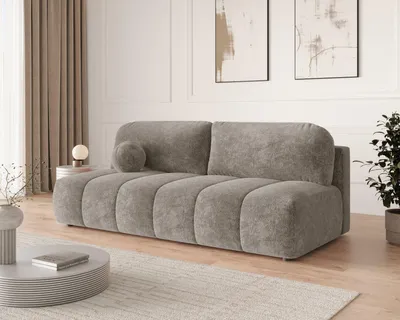Produktbild von MOEBLO Fluffy modernes Schlafsofa 3-Sitzer mit Schlaffunktion, Bettkasten, Schlafcouch, Gästebett, Polstersofa Wohnzimmer 210 x 104 x 88 cm – Grau