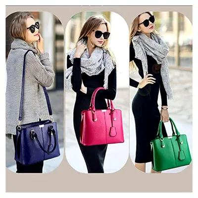 Produktbild von Damen Elegant Kunstleder Schultertasche Shopper Top-Griff Tragetaschen Umhängetasche Große Handtasche und Geldbörsen