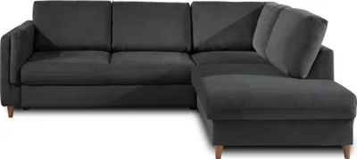 Produktbild von Best Mobilier Brooke, Ecksofa, Grau, 5 Sitz(e), Brooke, Samt, Holz