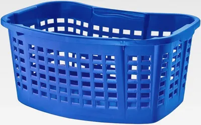 Produktbild von Wäschekorb, 40L Wäsche Box Volumen, Wäschesammler mit 60 x 40 x 28 cm Außenmaß, Wäsche Sortierer groß, Aufbewahrungskorb, Farbe:blau