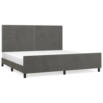 Immagine prodotto di vidaXL Struttura letto senza materasso grigio scuro 200x200 cm velluto