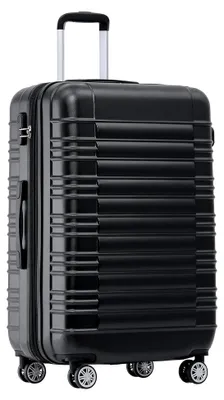 Produktbild von Zwillingsrollen Reisekoffer Koffer Trolleys Hartschale M-L-XL-Set (Schwarz, M)