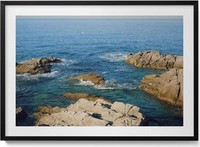 Produktbild von Costa Brava Küste– Wandbild mit Rahmen – Gerahmtes Bild  – Wanddekoration – 100x70 cm –  Schwarz Rahmen