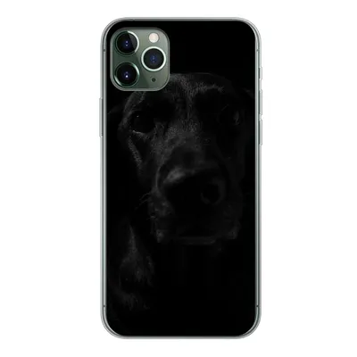 Produktbild von MuchoWow® Handyhülle Schutzhülle Hülle für iPhone 11 Pro Max Hund - Haustier - Schwarz Silikon Softcase Handy Hülle - Schutz