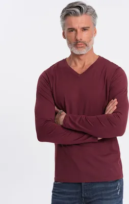 Produktbild von Ombre Clothing Langarm-T-Shirt für Männer Hespexia bordo S