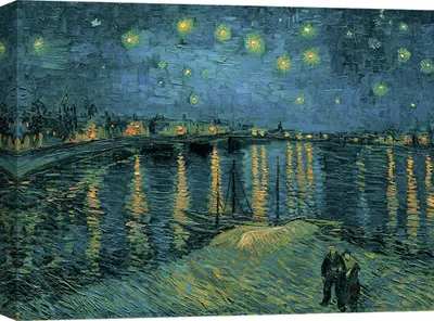 Produktbild von Kunstdruck auf Leinwand - Vincent van Gogh, Sternennacht über der Rhône – 60x40 cm