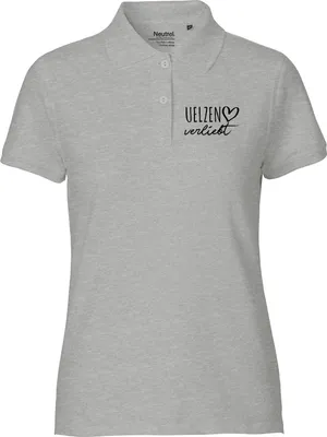 Produktbild von Huuraa Damen Polo Shirt Uelzen verliebt XXL Sport Grey Bio Baumwolle Fairtrade Poloshirt Geschenkidee