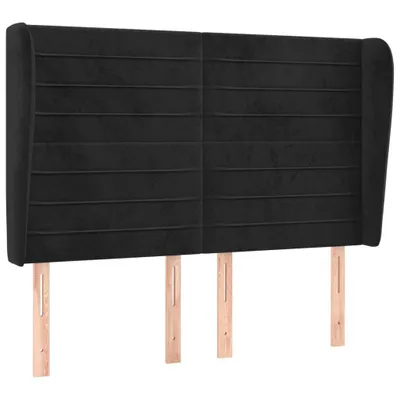 Produktbild von vidaXL Kopfteil mit Ohren Schwarz 147x23x118/128 cm Samt