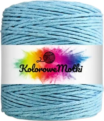 Zdjęcie produktu dla KoloroweMotki | Sznurek bawełniany | 200m 3mm | Błękitny | Idealny do rękodzieła, makramy, prac artystycznych, pakowania prezentów