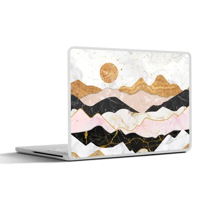 Produktbild von MuchoWow® Laptop Aufkleber Sticker Cover Marmor - Gold - Pastell 25x18 cm - Laptop-Deko