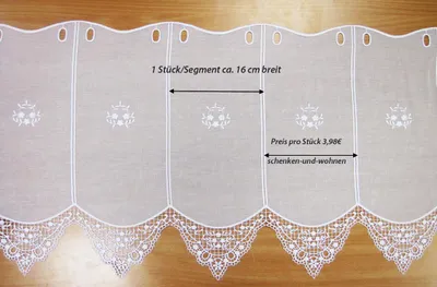 Produktbild von 1 Stück/Teil Kurzgardine im Landhausstil ca. 45 cm hoch und 16 cm breit