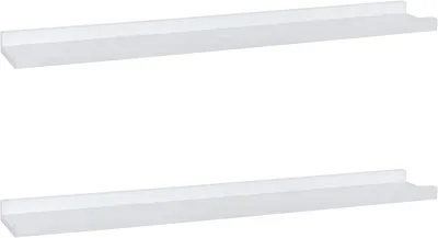 Produktbild von Wandregal 2er Set, 91.5x13x40 cm, weiß, Massivholz, für Wohnzimmer