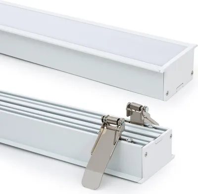 Produktbild von Aluminiumprofil Einbau XL für LED Streifen bis 40 mm Weiß 2 m Weiß transluzent