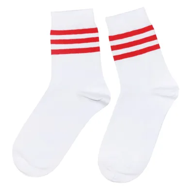 Produktbild von Damen Basic Socken aus Baumwolle Drei Ringel Weiß Größe 35-38